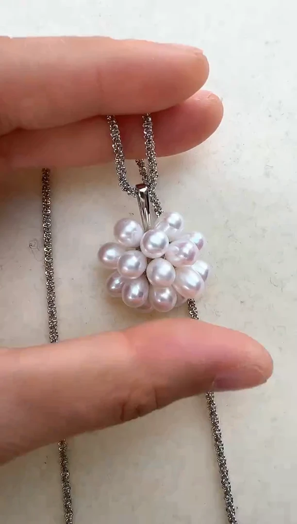 【闪购商品】淡水珍珠颈饰合金白色爆米花