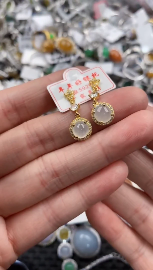 银S925镶嵌戒指翡翠10                    1
