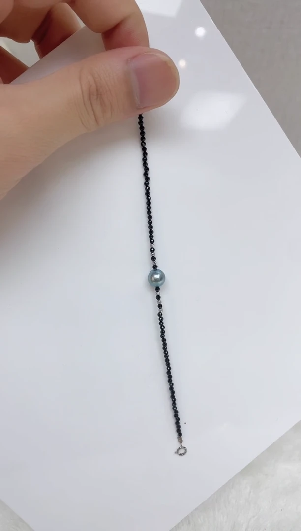 银S925镶嵌海水珍珠手链