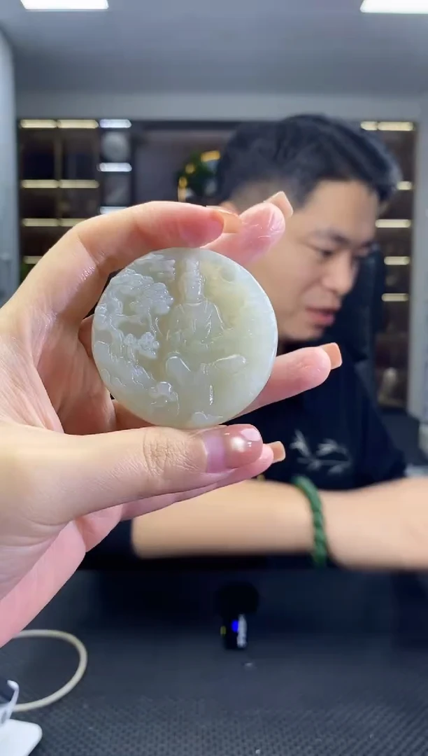 颈饰未镶嵌和田玉观音清货1