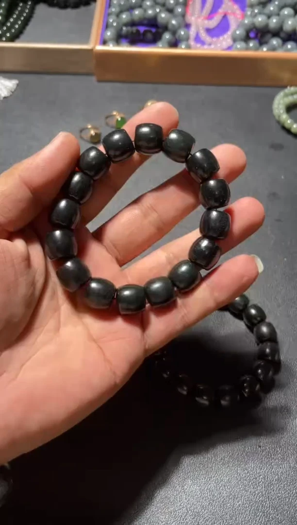 未镶嵌手串和田玉青玉直切手串