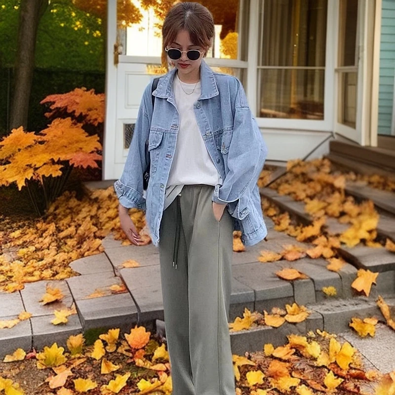 C401菲菲惊喜社T恤上衣百搭韩版休闲裤子时尚宽松