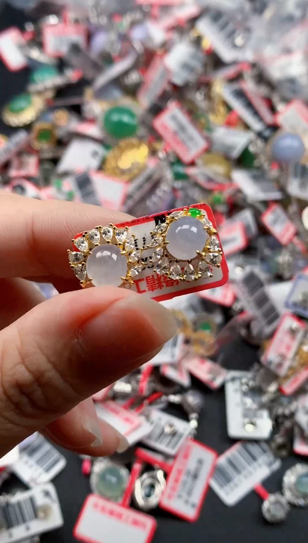 银S925镶嵌戒指翡翠天然A货缅甸翡翠