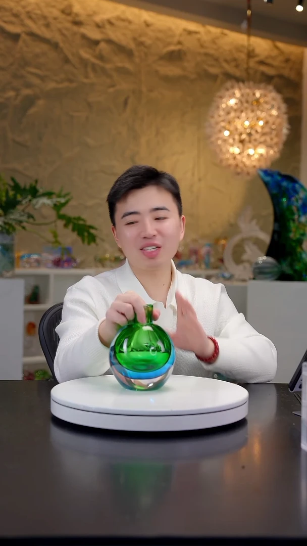 手工艺品琉璃祖母绿宝石蓝香薰瓶