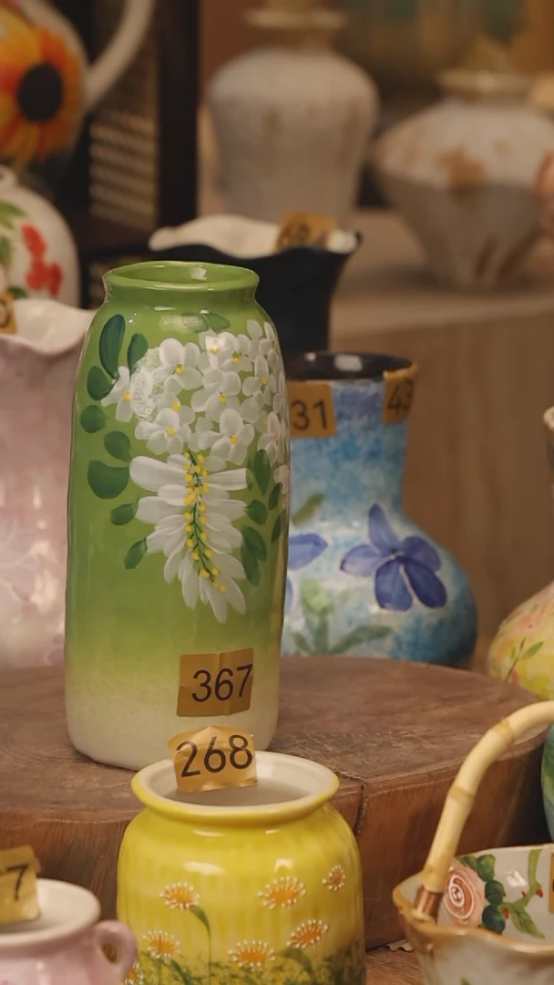 陶瓷景德镇设计师手作花器摆件侘寂风@M367@