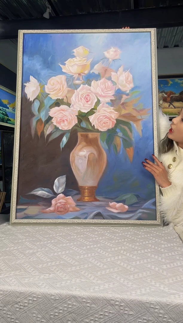 【闪购商品】油画22号 70*100 插花-手绘油画