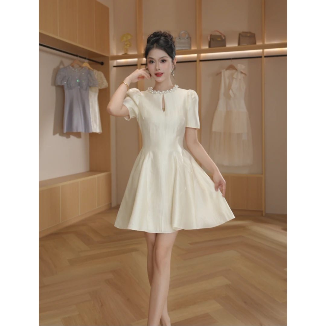 【设计师定制】新款法式轻奢收腰显瘦显高气质连衣裙80196