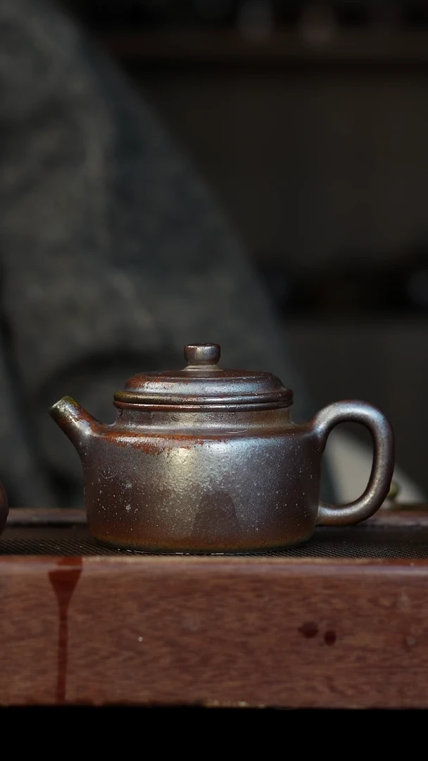 茶壶紫砂柴烧紫砂 天青德钟250cc