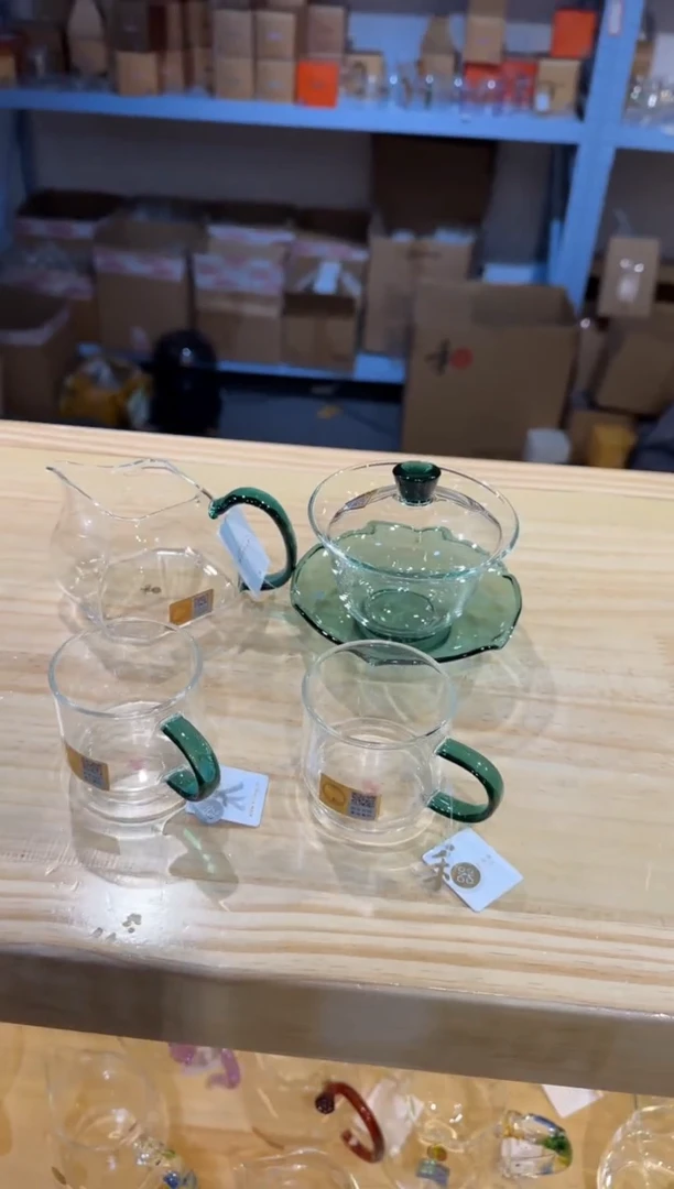 禾器-荷叶盖碗-墨绿色+悠乐墨绿+++
