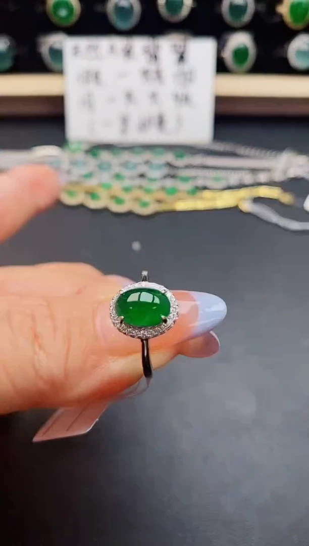翡翠戒指银S925镶嵌321321