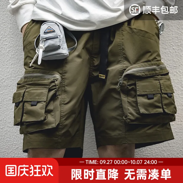 马登工装 山系户外立体多口袋机能短裤宽松直筒百搭五分中裤男夏