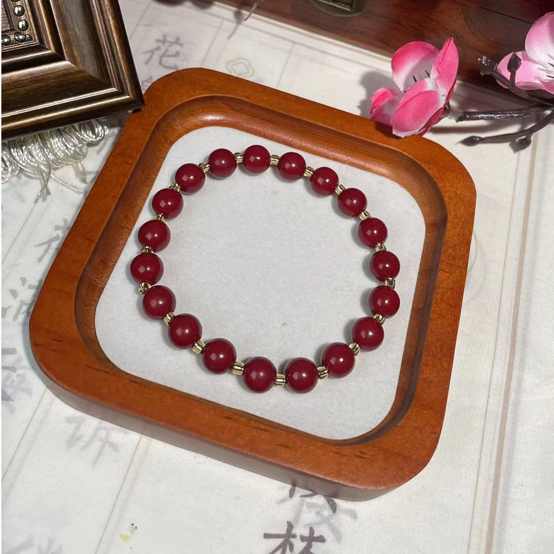 含辰砂工艺品(原创设计）朱砂8mm手串手链一SC3007