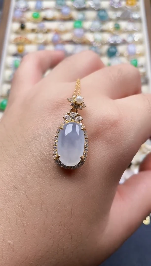 颈饰银S925镶嵌翡翠133