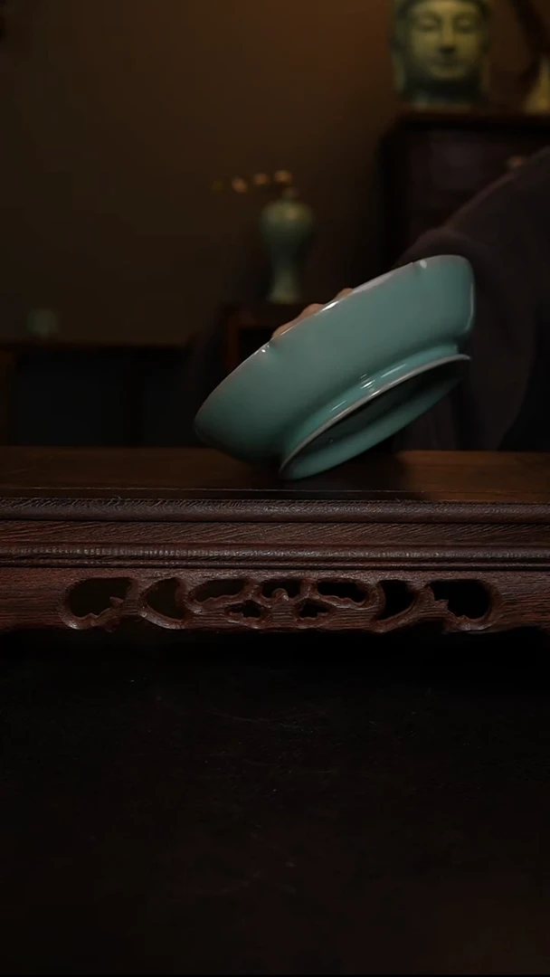 摆件仿古手工葵口洗