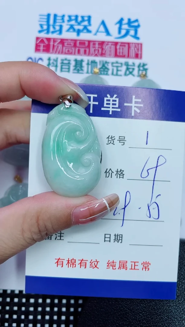 吊坠(赠链)银S925镶嵌翡翠1