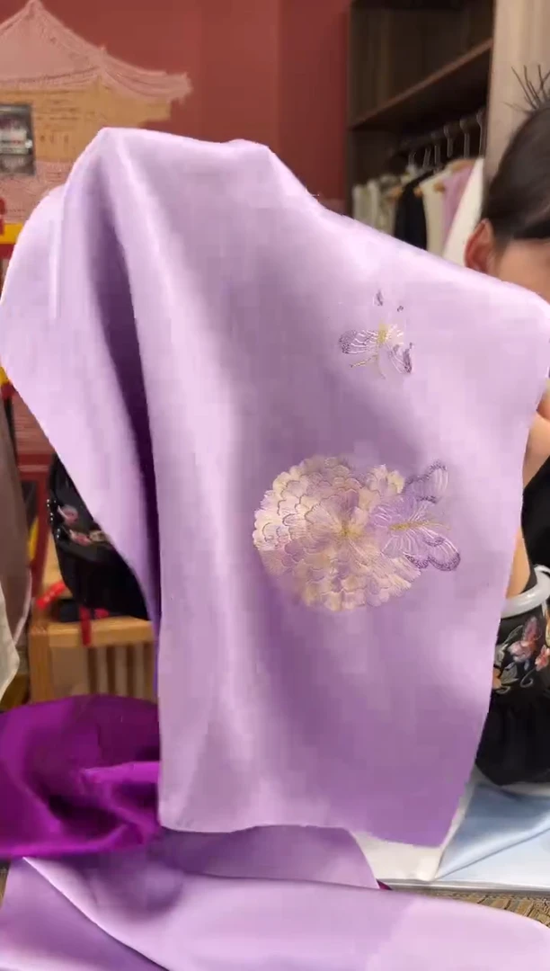 【闪购商品】刺绣苏绣100桑蚕丝丝巾