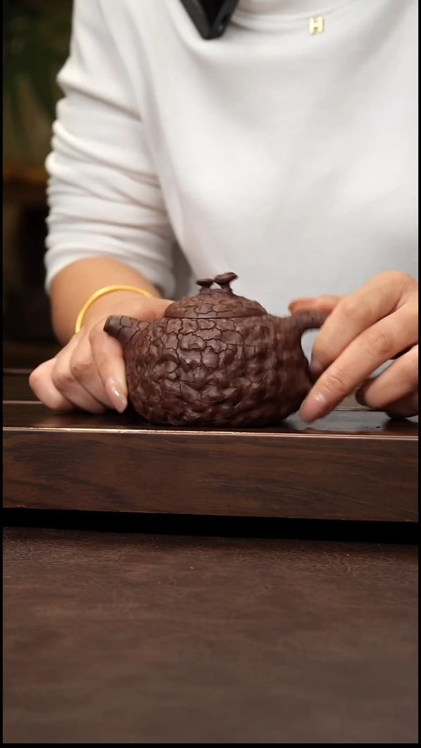 茶壶紫砂老紫泥灵芝供春200cc左右