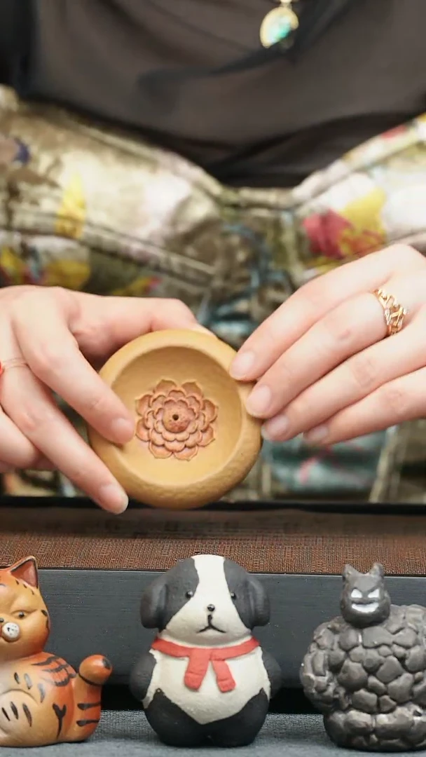 紫砂茶壶茶宠—莲花香插