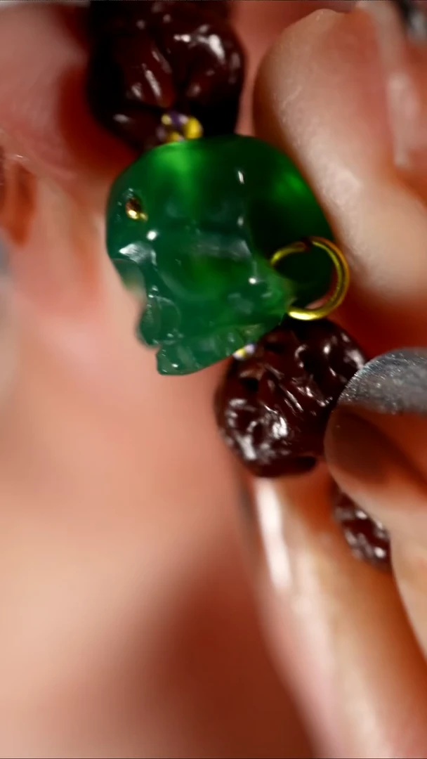 合金颈饰玛瑙/玉髓玛瑙文玩隔珠