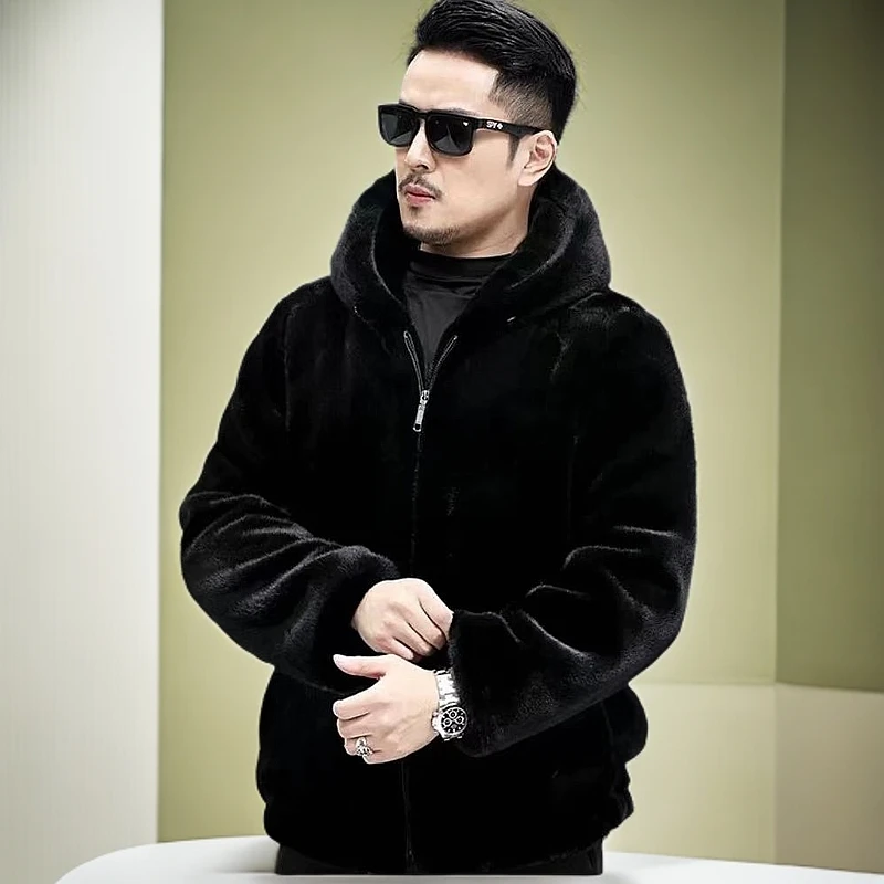 【正品】男士休闲黑色带帽冬季时尚男装保暖外套