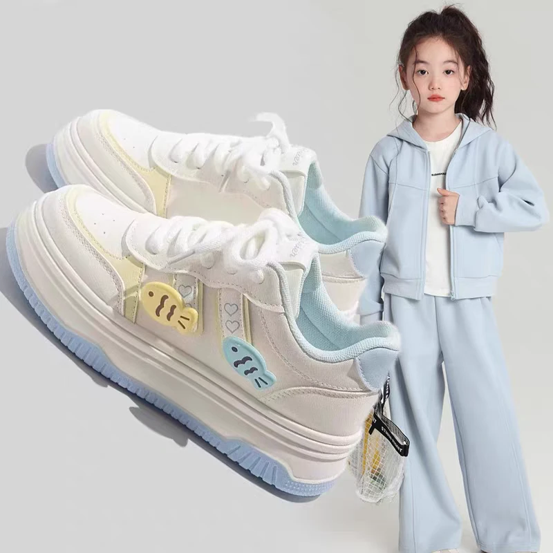 ABC女童鞋子2025新款秋季网面透气儿童单网运动鞋女孩休闲板鞋潮