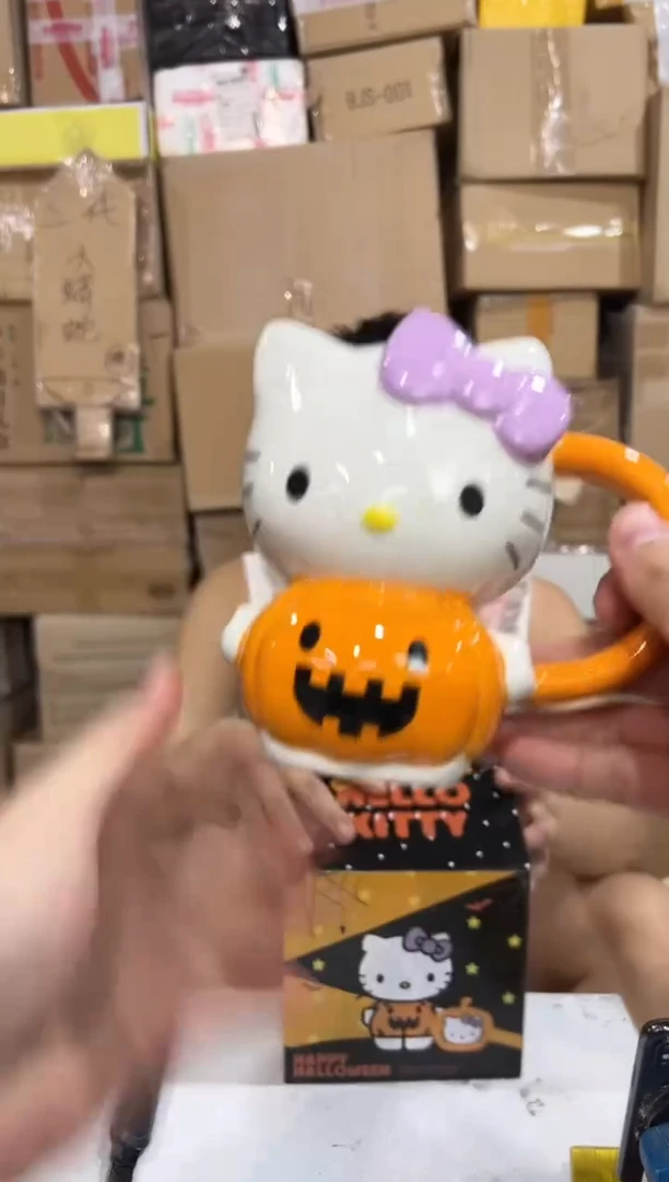 瓷片原盒kt猫南瓜水杯