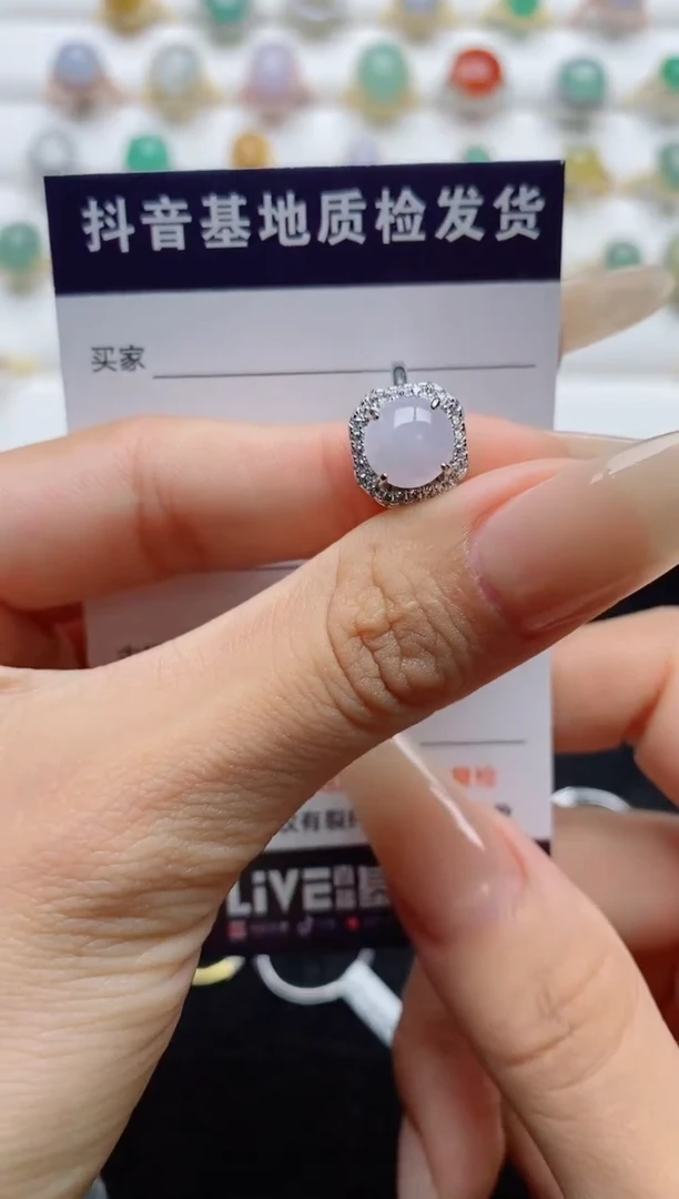 翡翠戒指银S925镶嵌.