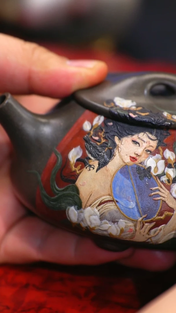 【闪购商品】紫砂茶壶58 景舟石瓢（美人壶）,SPH,老天青