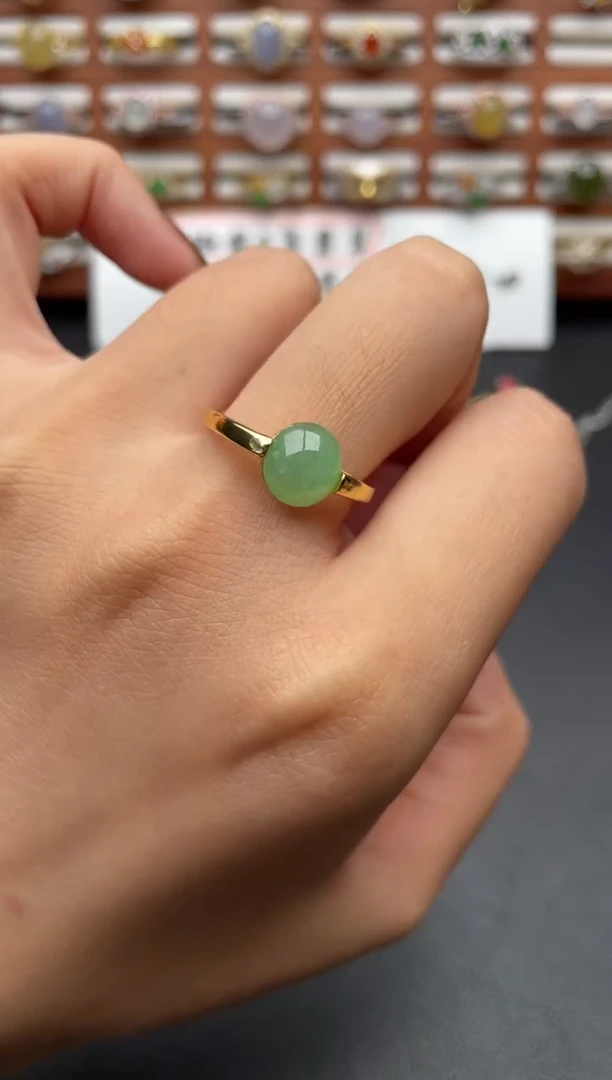 翡翠戒指银S925镶嵌一物一证一礼盒