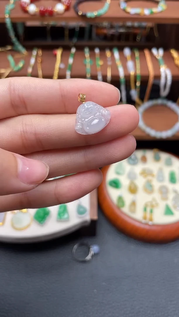 【闪购商品】翡翠吊坠(不含链)18K金镶嵌一个  469