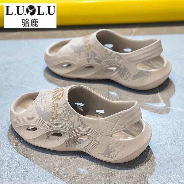骆鹿洞洞鞋男款夏季耐磨潮流防滑凉拖休闲百搭透气青少年镂空凉鞋