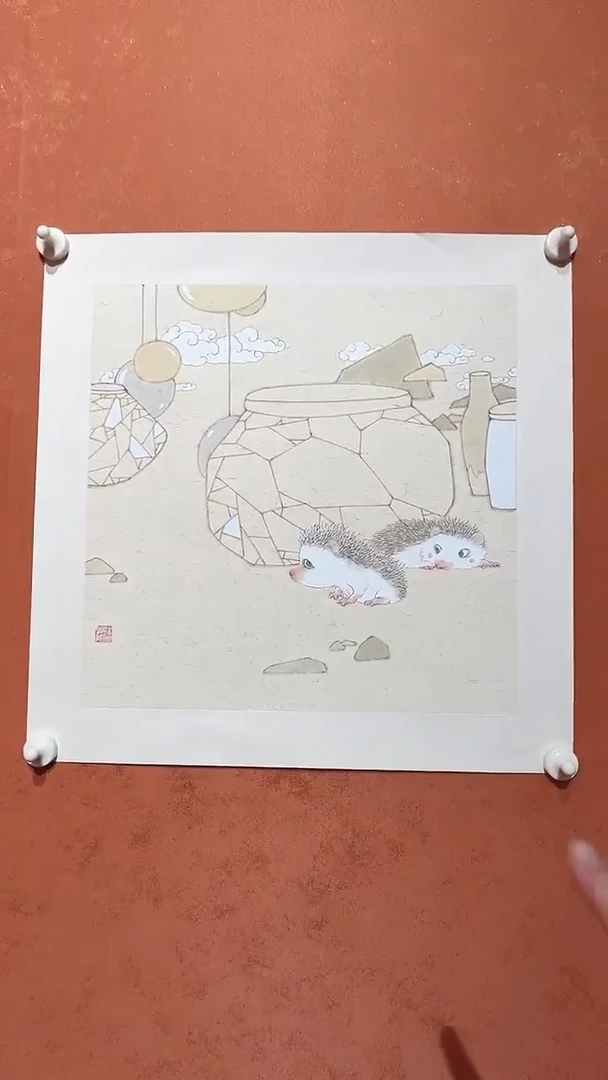 绘画2平尺工笔花鸟作品