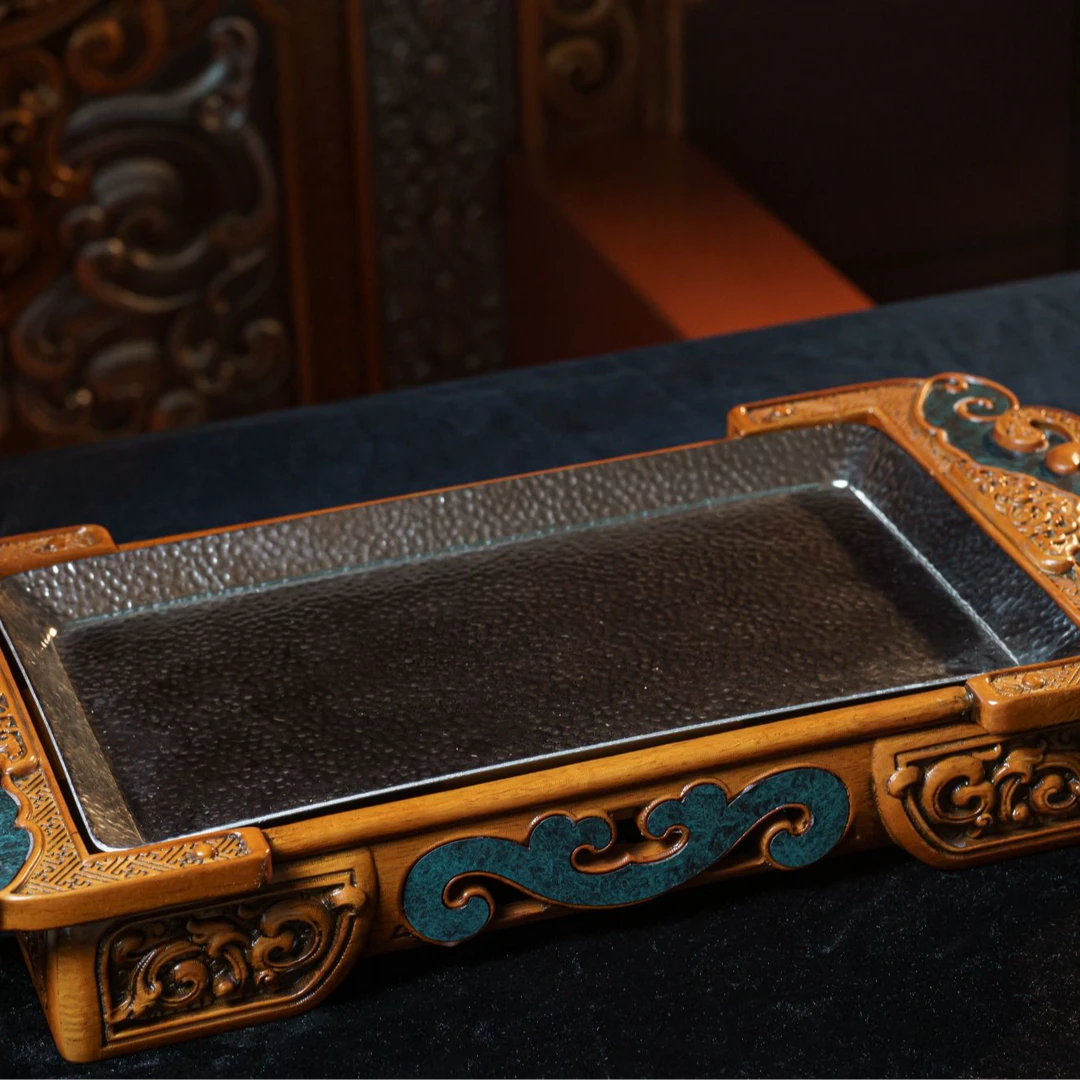 牛蹄盘轻奢创意长方形蒙式餐具