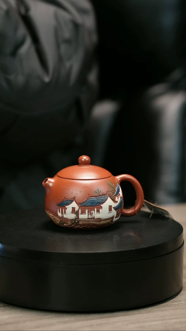 茶壶紫砂?***?H2387赵翠虹彩刻古韵西施
