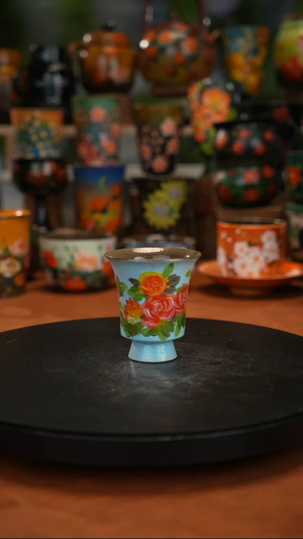 紫砂油画釉下彩手绘