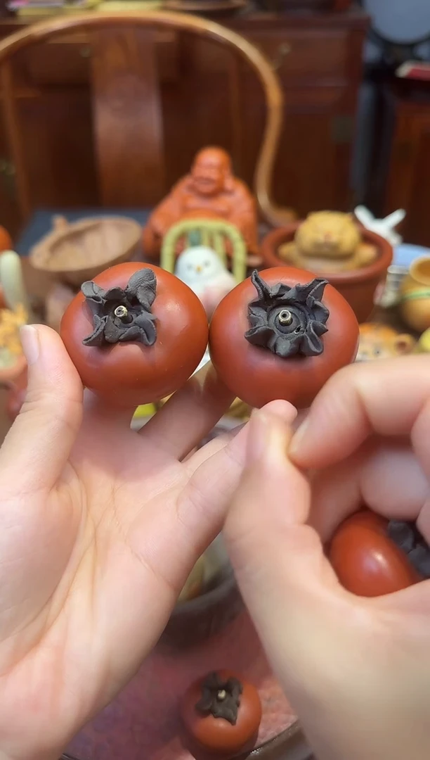 紫砂茶宠紫砂大号柿子