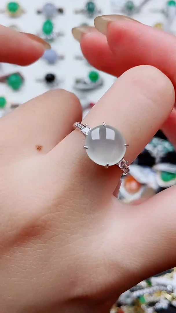 银S925镶嵌戒指翡翠79