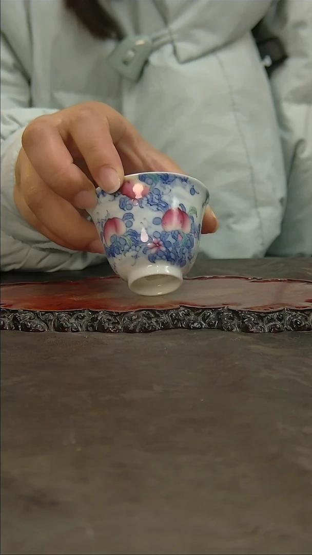 【闪购商品】青花手绘桃子主人杯
