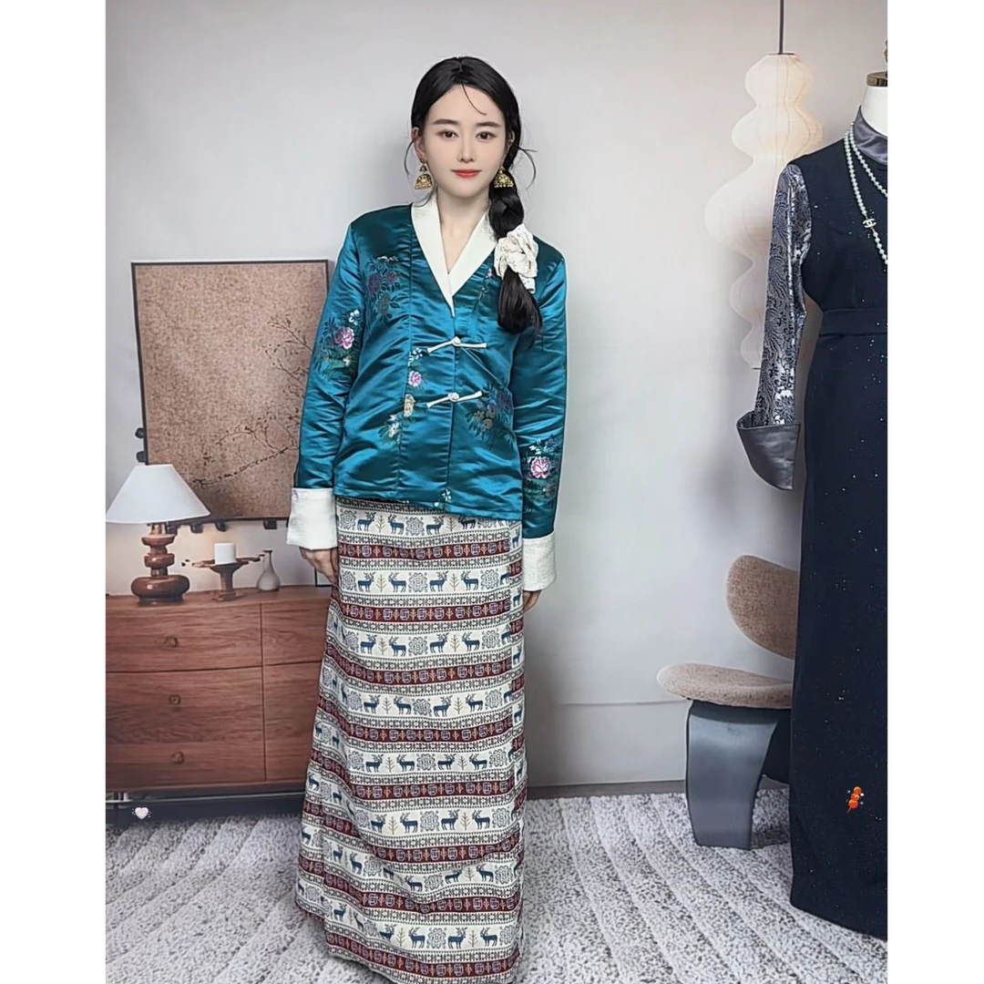 25新款不丹裙外套女藏式刺绣明族风两件套WT242/BQ022/BQ021