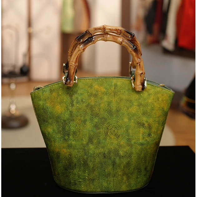 【朝雨】竹节手提款新中式中国风古朝雨手提包