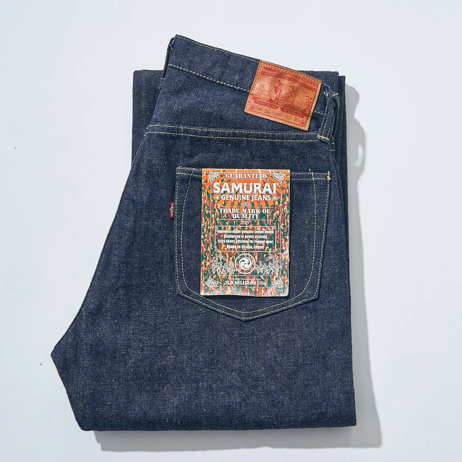 日本SAMURAI武士S2000HX赤耳原牛15oz中高腰宽松直筒男复古牛仔裤