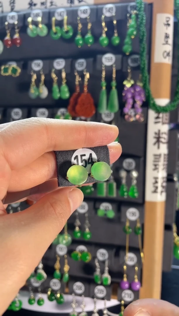 【闪购商品】翡翠耳饰银S925镶嵌154....