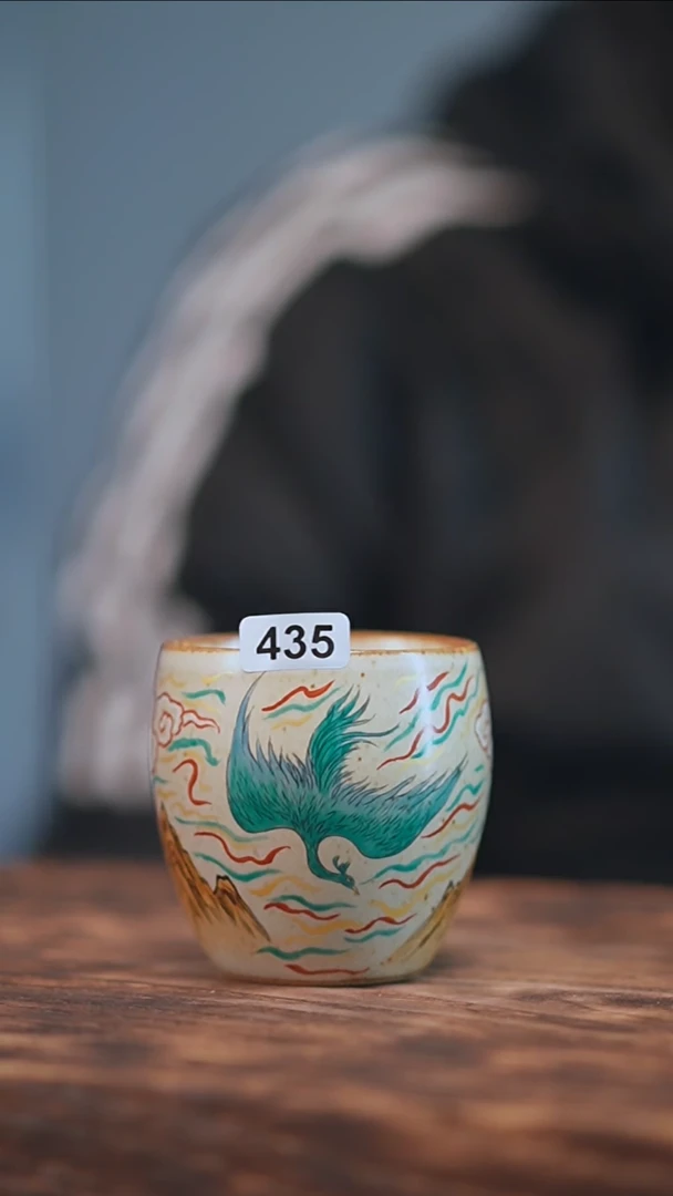 【闪购商品】435景德镇手绘青鸟单杯