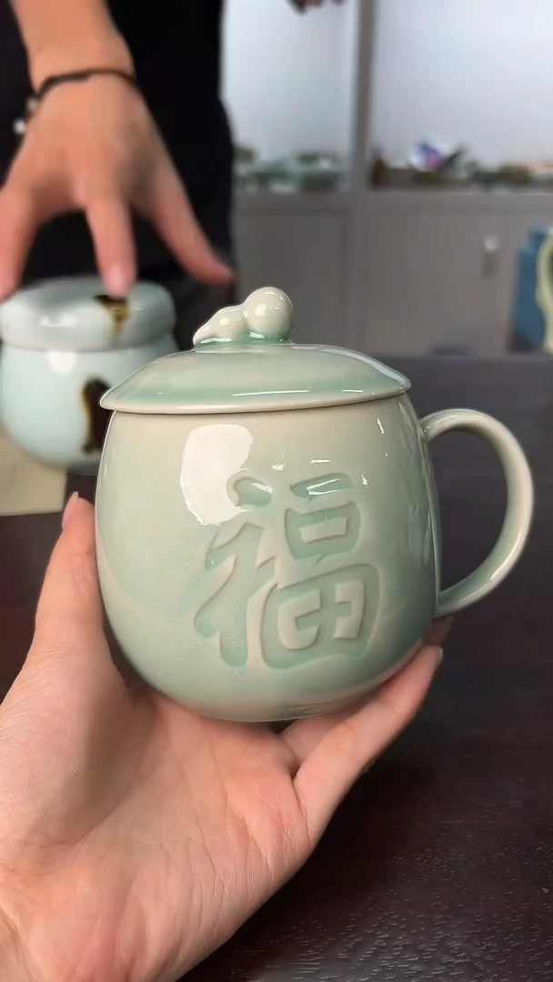 龙泉云间青瓷小米茶器