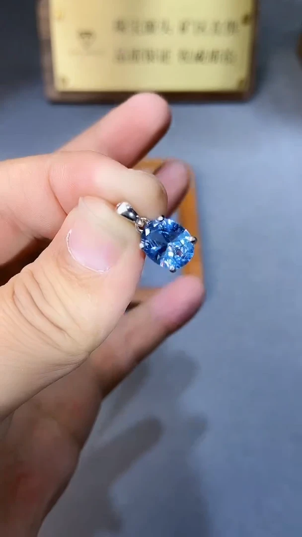 【闪购商品】海蓝宝石颈饰银S925镶嵌1564