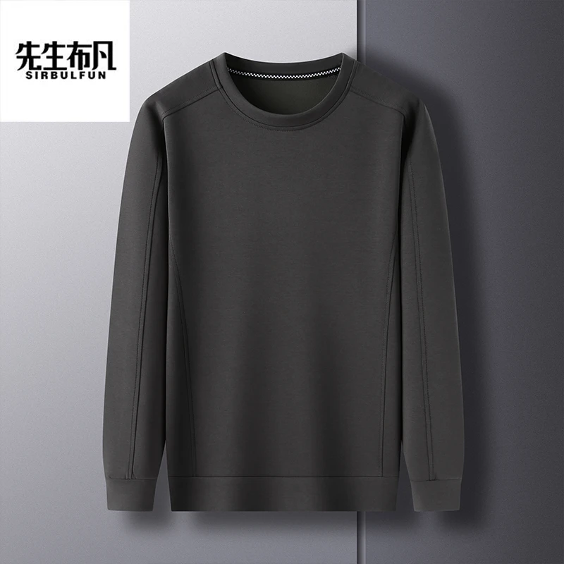SIRBULFUN/先生布凡春季男士休闲时尚百搭潮流圆领长袖卫衣纯色
