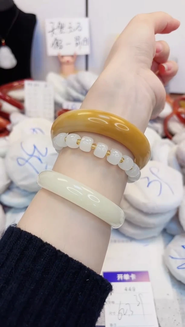 【闪购商品】石英质玉手镯未镶嵌449-财气镯圈口62