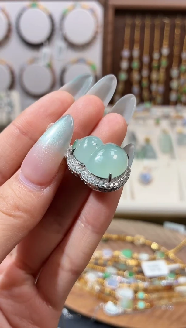 吊坠(不含链)银S925镶嵌翡翠吊坠