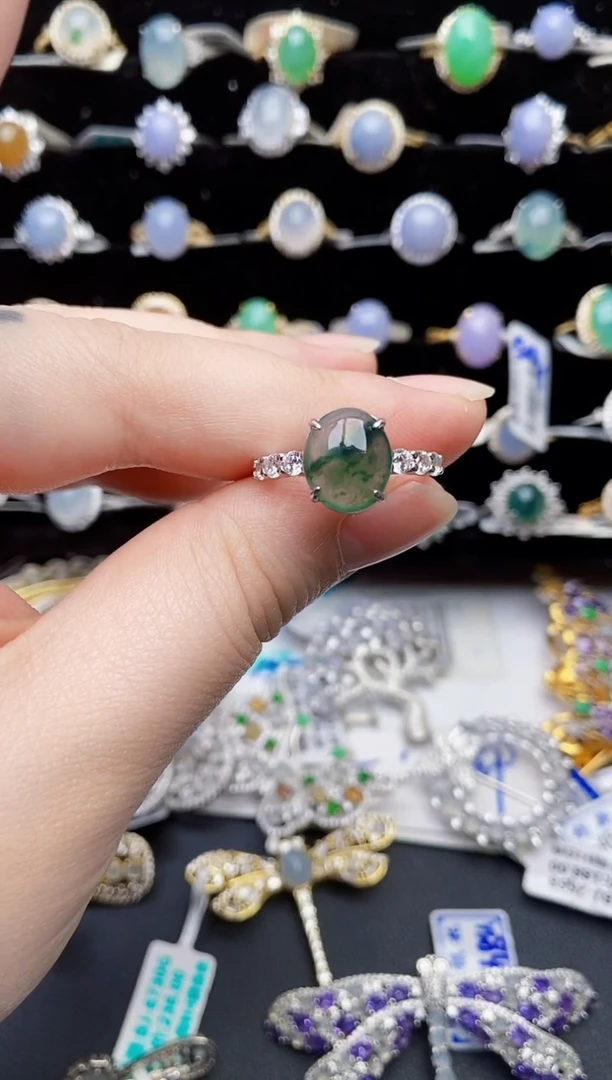 颈饰银S925镶嵌翡翠1475