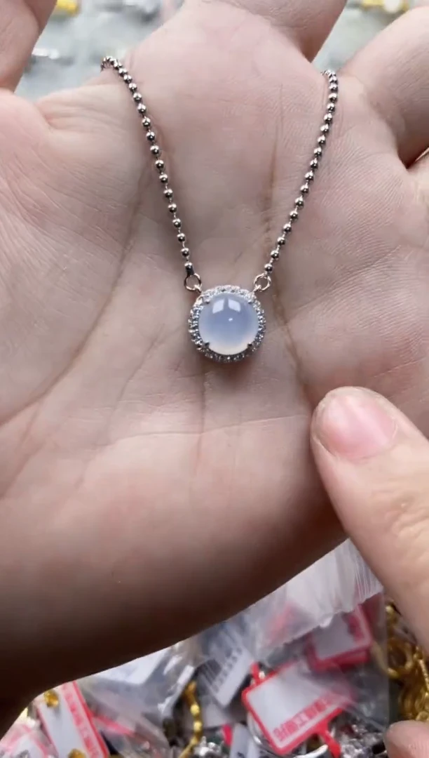 翡翠戒指银S925镶嵌15-15--5